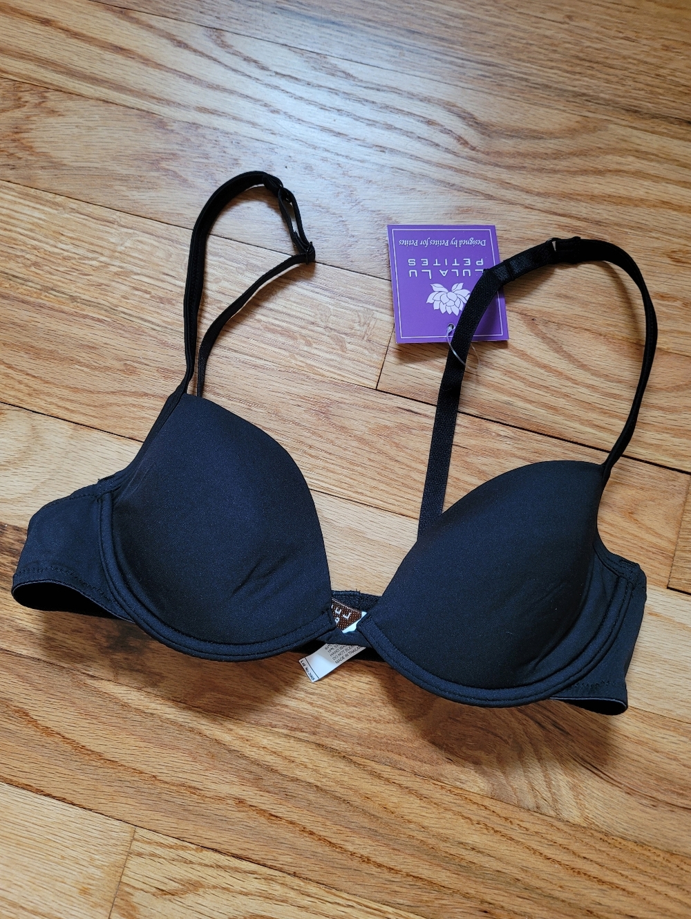 Lulalu Chloe Essential Microfiber T-Shirt Bra Black Size 32AA NWT